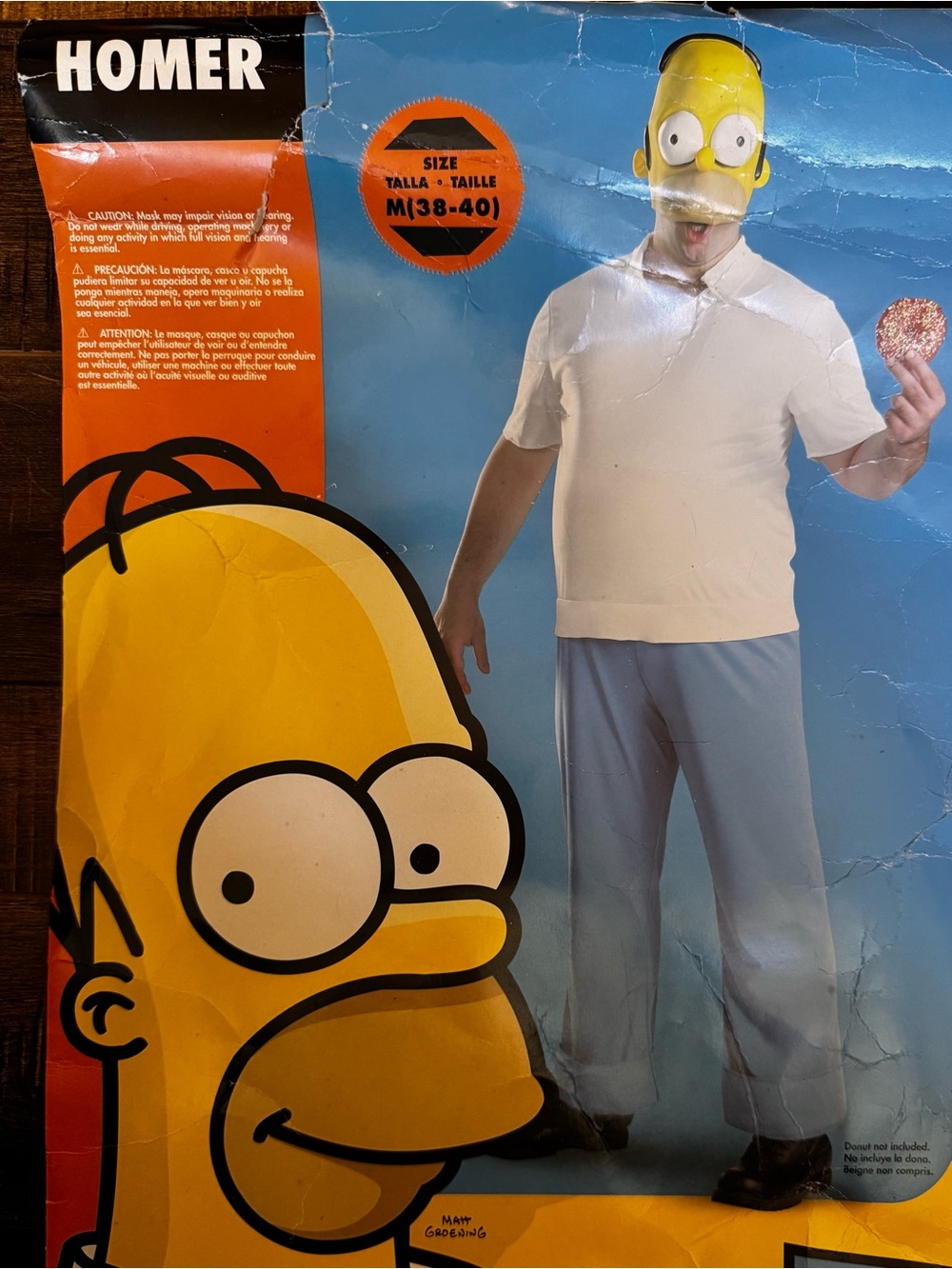 “Homer” The Simpsons Adult Costume + Yellow Mask